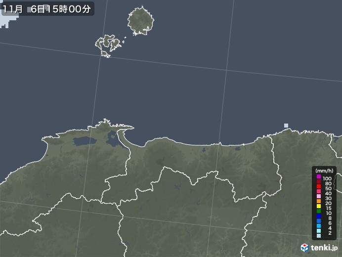 鳥取県の雨雲レーダー(2020年11月06日)