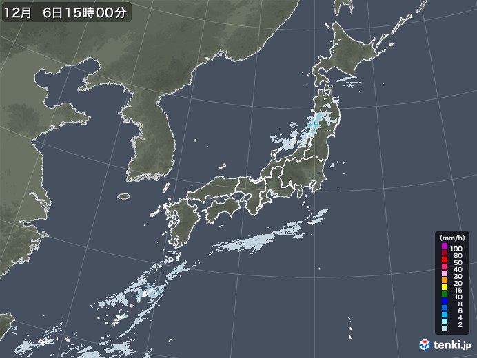 雨雲レーダー(2020年12月06日)