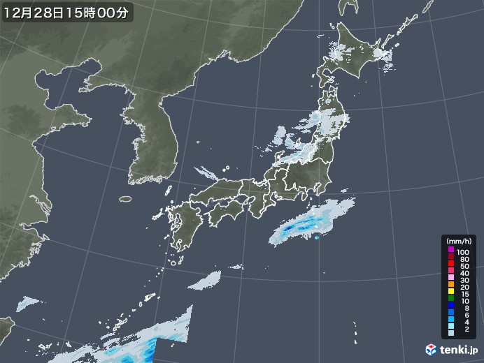 雨雲レーダー(2020年12月28日)