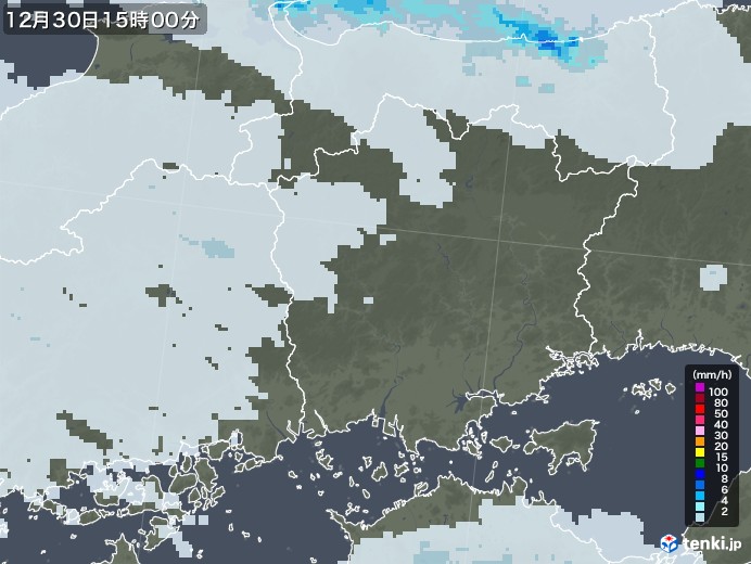 岡山県の過去の雨雲レーダー 年12月30日 日本気象協会 Tenki Jp