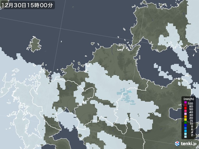 福岡県の過去の雨雲レーダー 年12月30日 日本気象協会 Tenki Jp