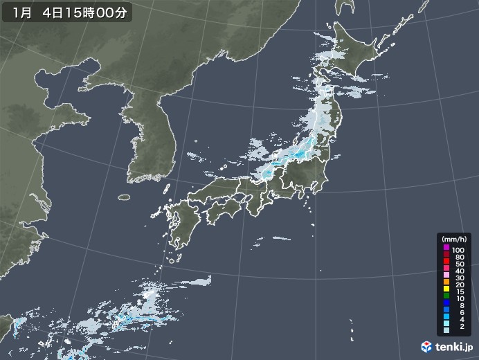 雨雲レーダー(2021年01月04日)