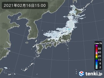 過去のアメダス実況 2021年02月16日 風向 風速 日本気象協会 tenki jp