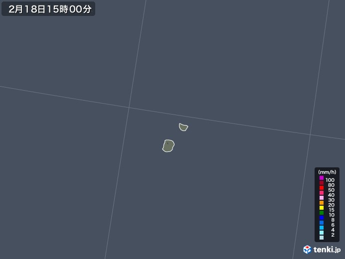 南大東島(沖縄県)の雨雲レーダー(2021年02月18日)
