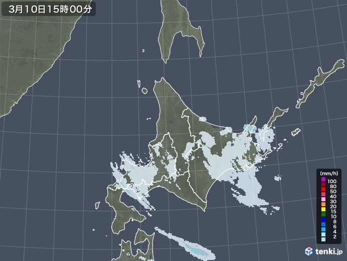 雨雲 レーダー 北海道