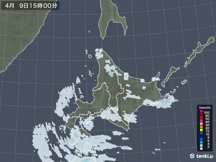 雨雲 レーダー 北海道