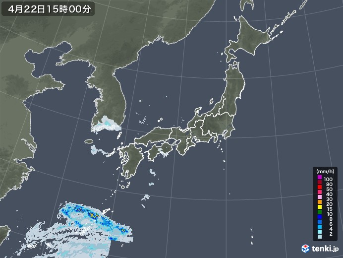 雨雲レーダー(2021年04月22日)