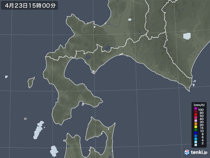 道南の雨雲レーダー(2021年04月23日)