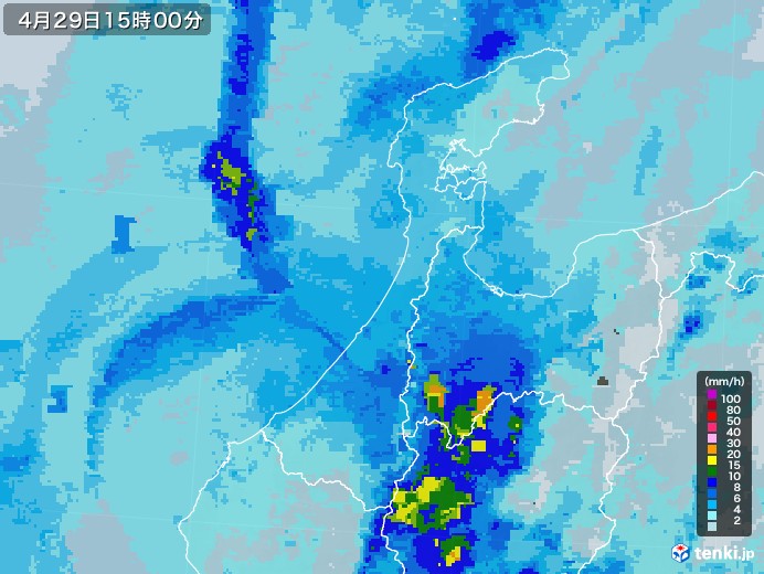 石川県の雨雲レーダー(2021年04月29日)