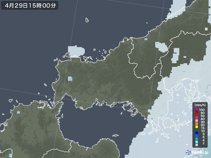 山口県の雨雲レーダー(2021年04月29日)