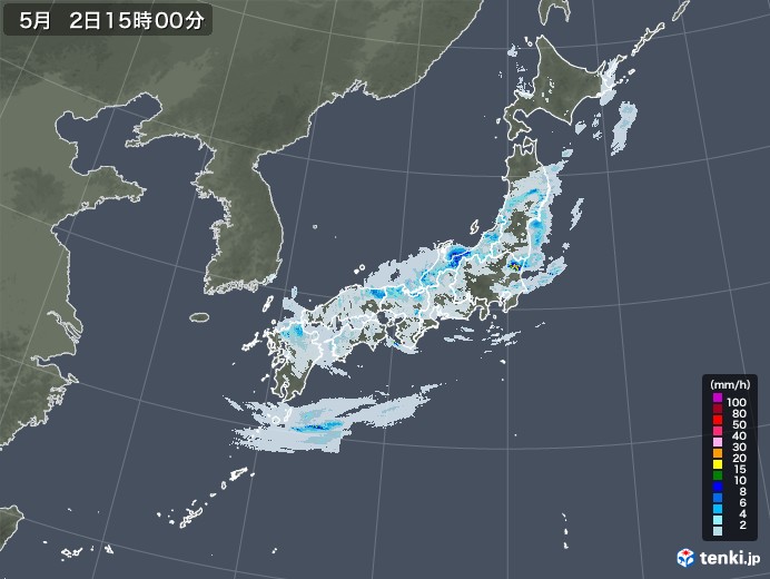 雨雲レーダー(2021年05月02日)