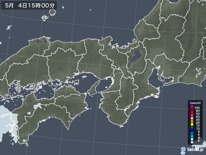 近畿地方の雨雲レーダー(2021年05月04日)