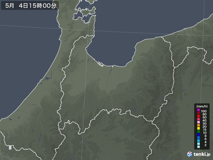 富山県の雨雲レーダー(2021年05月04日)