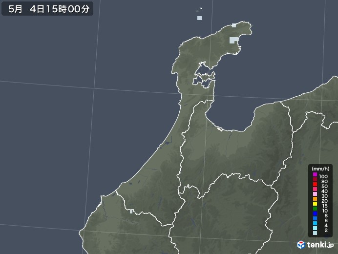 石川県の雨雲レーダー(2021年05月04日)