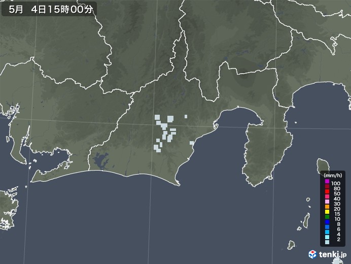 静岡県の雨雲レーダー(2021年05月04日)
