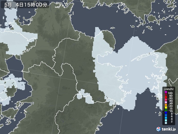 大分県の雨雲レーダー(2021年05月04日)