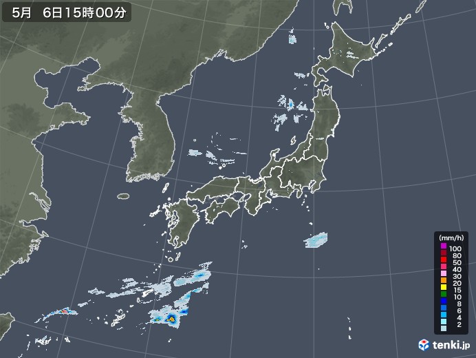 雨雲レーダー(2021年05月06日)