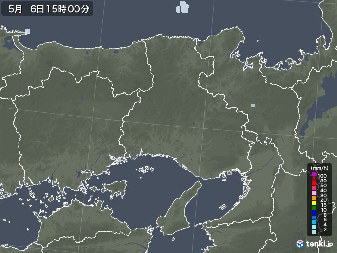 兵庫県の雨雲レーダー(2021年05月06日)