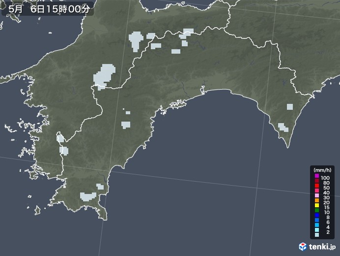 高知県の雨雲レーダー(2021年05月06日)