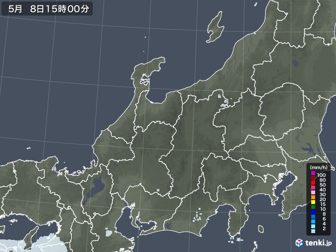 北陸地方の雨雲レーダー(2021年05月08日)