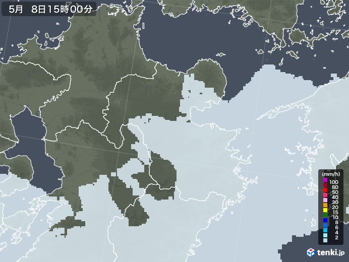大分県の雨雲レーダー(2021年05月08日)