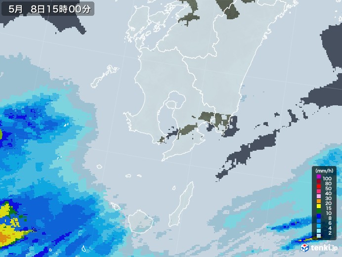 鹿児島県の雨雲レーダー(2021年05月08日)