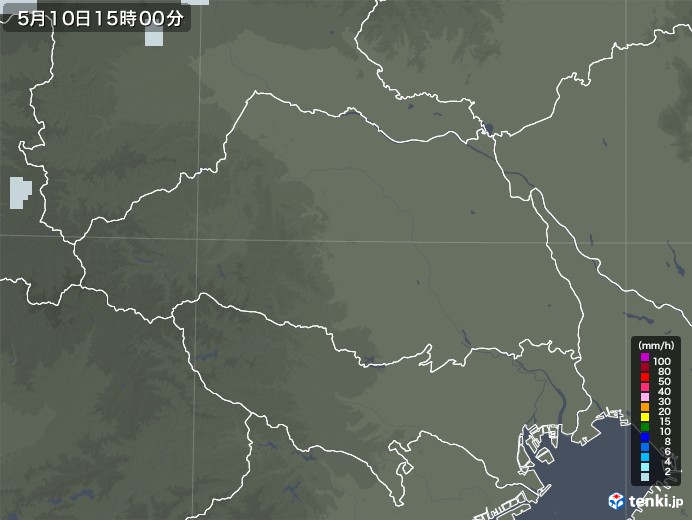 埼玉県の雨雲レーダー(2021年05月10日)