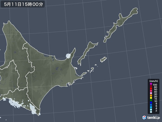 道東の雨雲レーダー(2021年05月11日)