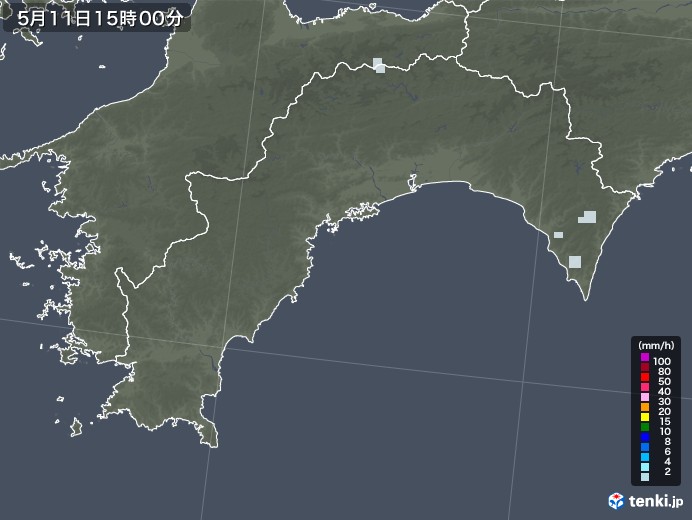 高知県の雨雲レーダー(2021年05月11日)