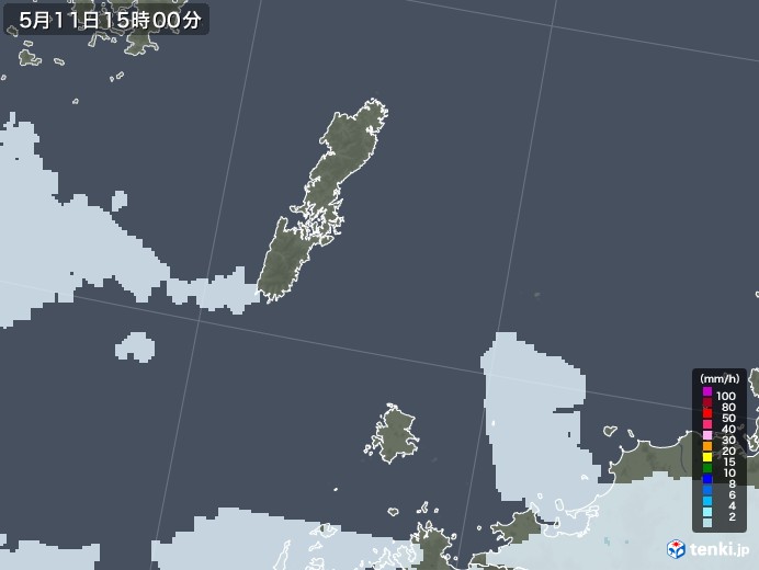 壱岐・対馬(長崎県)の雨雲レーダー(2021年05月11日)