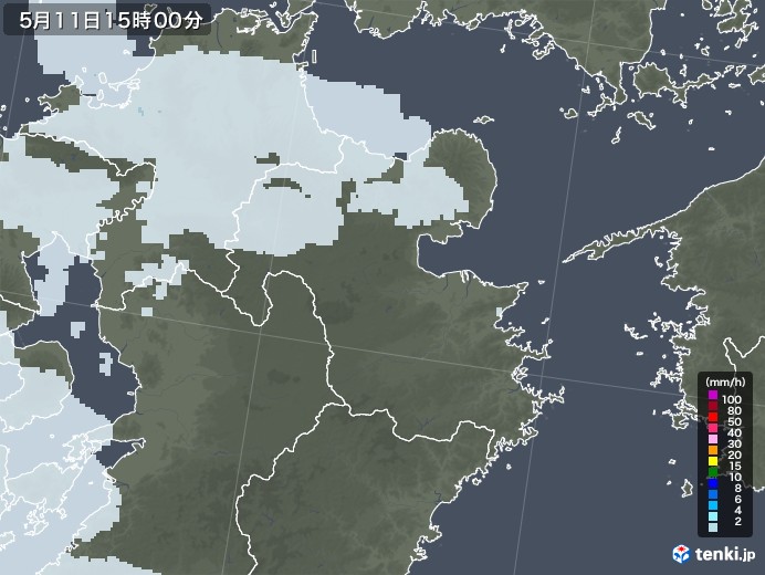 大分県の雨雲レーダー(2021年05月11日)