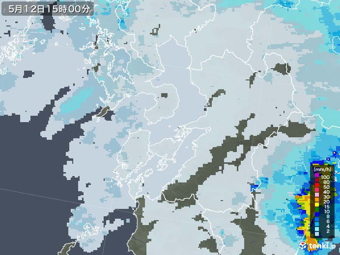 熊本県の雨雲レーダー(2021年05月12日)