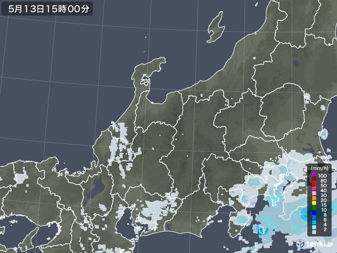 北陸地方の雨雲レーダー(2021年05月13日)