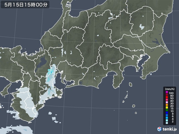 東海地方の雨雲レーダー(2021年05月15日)