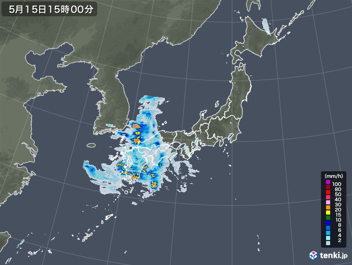 雨雲レーダー(2021年05月15日)