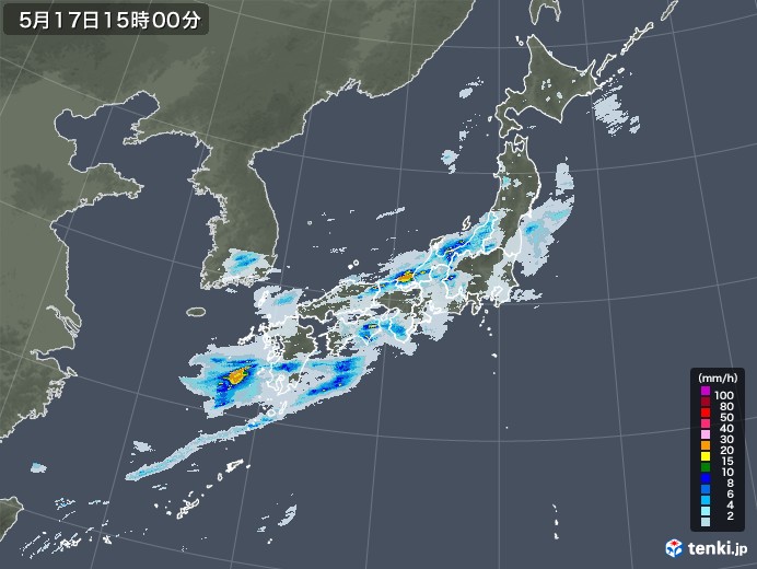 雨雲レーダー(2021年05月17日)