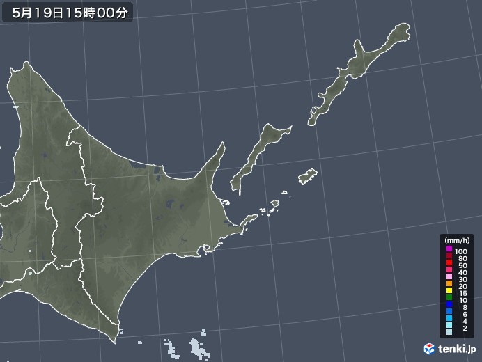 道東の雨雲レーダー(2021年05月19日)