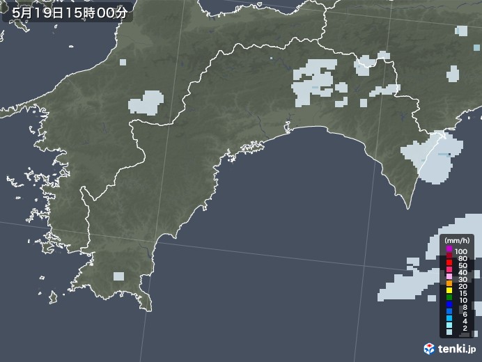 高知県の雨雲レーダー(2021年05月19日)