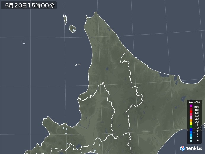 道北の雨雲レーダー(2021年05月20日)