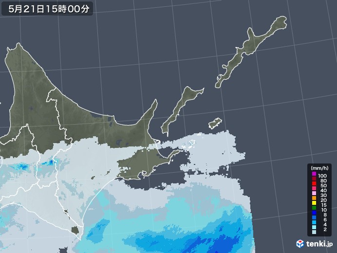 道東の雨雲レーダー(2021年05月21日)