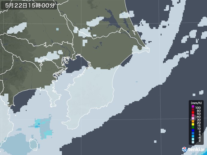 千葉県の雨雲レーダー(2021年05月22日)