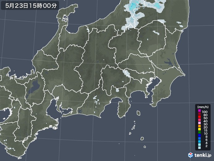 関東・甲信地方の雨雲レーダー(2021年05月23日)