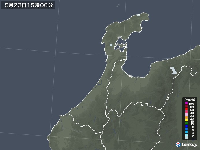 石川県の雨雲レーダー(2021年05月23日)
