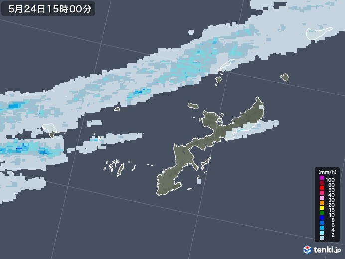 沖縄県の雨雲レーダー(2021年05月24日)