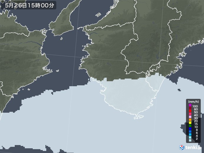 和歌山県の雨雲レーダー(2021年05月26日)