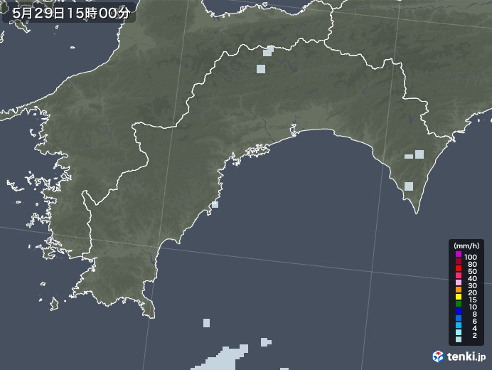 高知県の雨雲レーダー(2021年05月29日)