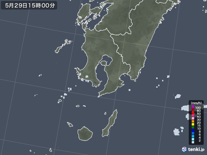 鹿児島県の雨雲レーダー(2021年05月29日)