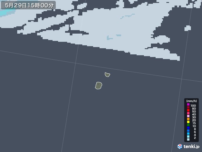 南大東島(沖縄県)の雨雲レーダー(2021年05月29日)