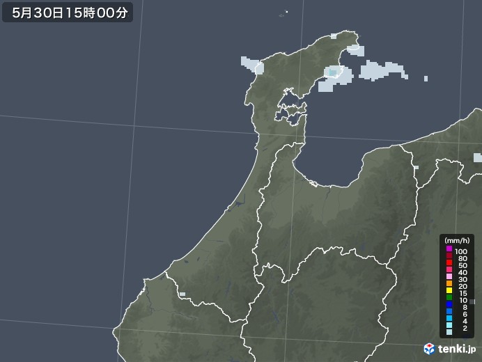 石川県の雨雲レーダー(2021年05月30日)