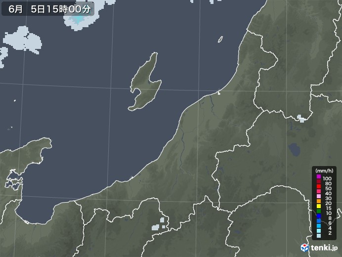 新潟県の雨雲レーダー(2021年06月05日)